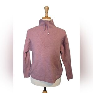 H Halston 100% Extra Fine Merino Wool Cowl Neck Boxy Fit Sweater Cozy Size XL